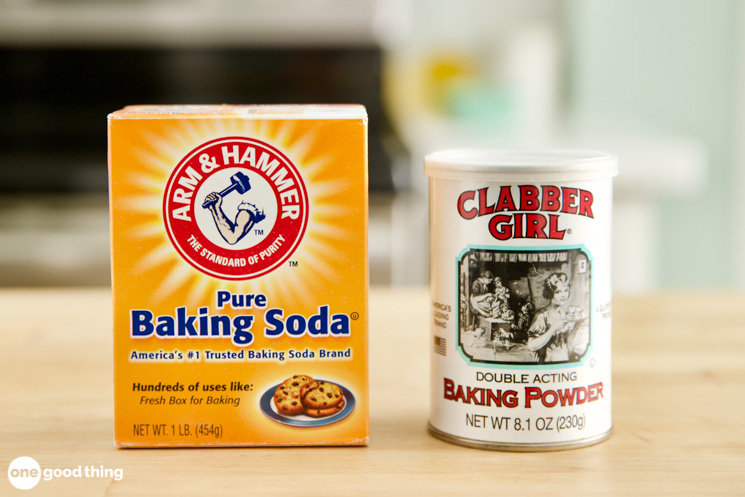 Baking soda is pure bicarbonate of soda, while baking powder has an added acidic such as cream of tartar, and maybe a filler like cornstarch.